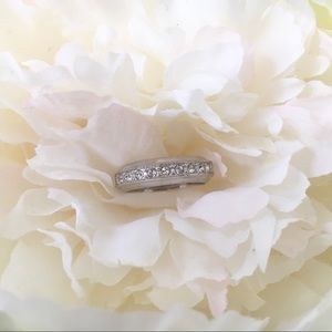 Eternity wedding band, cubic zirconium ring